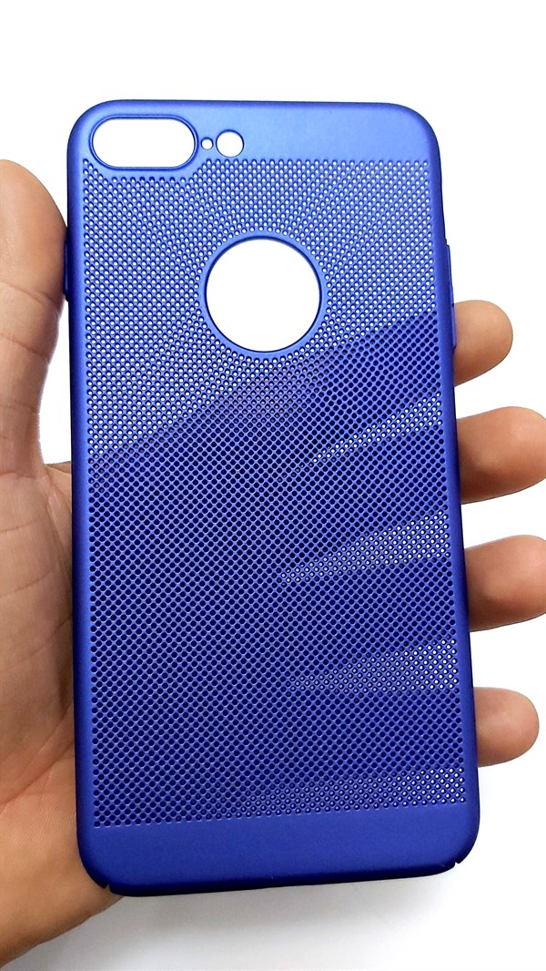 İphone 7 Plus Fileli Sert Kılıf Modern Mavi