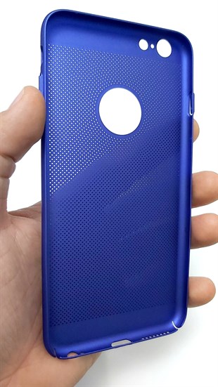 İphone 6 Plus Fileli Sert Modern Kılıf Mavi