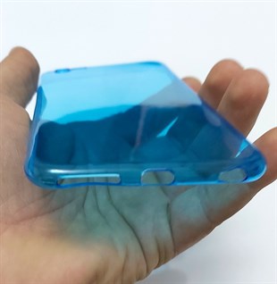 İphone 6 Plus Silikon Kılıf Şeffaf Mavi Renk