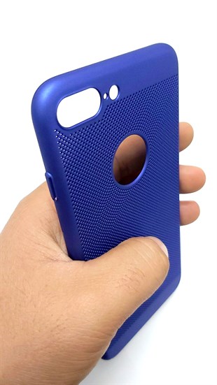 İphone 7 Plus Fileli Sert Kılıf Modern Mavi